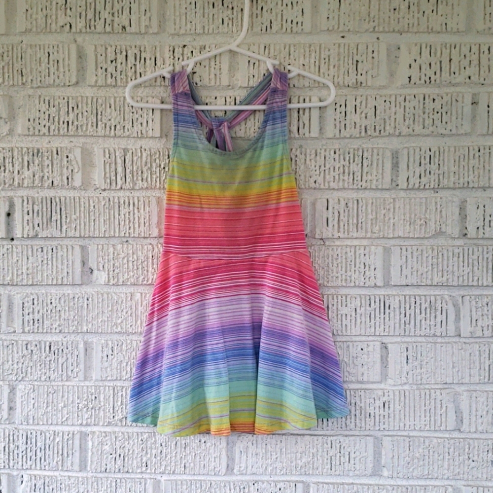 Rainbow striped dress